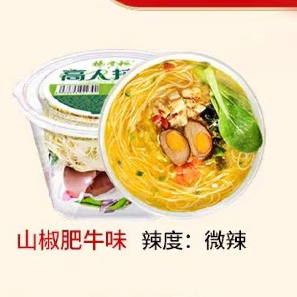 نون فراست رامن نویدل فوری با سس ادویه و تخم مرغ تند و طعم گاو